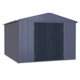 VEIKOUS 8-ft x 12-ft Galvanized Steel Storage Shed